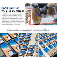 Marque-page transparent en acrylique imprimé, cadeau artisanal en résine, thème vague océanique, œuvre d'art pour cadeaux de lecture, cadeau unique