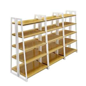 أرفف البيع بالتجزئة من الحديد والخشب شبه منحرفية للمتاجر الكبرى أرفف عرض للمتاجر متاجر التجزئة - Product Image 3