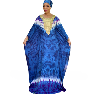 Hand Tie Dye Kaftan Vestido simple Elegante vestido de vacaciones Loose Fit Daily Party Vacaciones Cena Mujeres Kaftan - Product Image 1