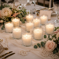 Grand Porte-Bougie Votive en Verre Pressé Grande Capacité avec Motif Étoilé pour Décoration Ambiante Intérieure et Présentation de Table