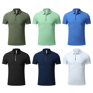 Polo ajustado de nueva temporada, cuello levantado, patrón en relieve personalizado, malla transpirable, uniforme de equipo antiarrugas, Polo - Product Image 1