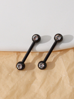 Anneaux de téton en acier inoxydable, anneaux de langue, barbells, anneaux de téton avec diamants CZ, bijoux de piercing corporel pour femmes et hommes