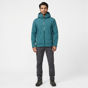 Hot Sale Men's Polyester Waterproof Windbreaker Jacket Stand Collar Full Zipper <b>Canvas</b> Fabric Windproof Design Customizable Logo - Product Image 1
