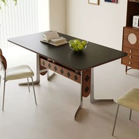 Table à manger ovale en pierre avec pieds en métal, style moderne antique, 6 places, pour appartement, hôtel, villa, bureau