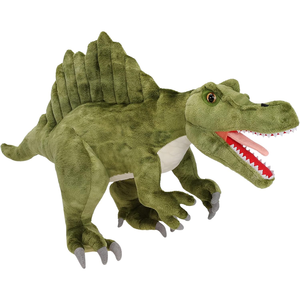 Spinosaurus feroz realista de pie Dino Cuddle Animal de peluche lleno con ojos 3D garras delicadas juguetes de dinosaurio verde de 21 pulgadas - Product Image 1