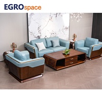 EGROspace Fournisseur Professionnel Ensemble de Mobilier de Bureau en Cuir Luxe Fonctionnel Canapé Sectionnel Exécutif pour Visiteurs