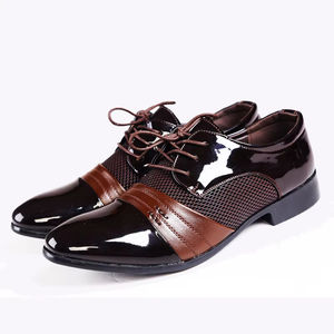 Zapatos Retro de Malla Brillante de Primera Capa, Estilo Casual de Negocios para Otoño, Punta Redonda, Estilo Británico Formal Oxford, Suela Gruesa para Hombre - Product Image 2