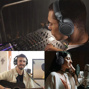 Lantronlife M27 <span class=keywords><strong>Headset</strong></span> DJ profesional, earphone Over-Ear berkabel terbaik dengan koneksi <span class=keywords><strong>2.5mm</strong></span> 3.5mm 6.25mm untuk musik DJs