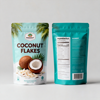 Sachet d'emballage alimentaire personnalisable en aluminium et plastique refermable, idéal pour les flocons de noix de coco et les snacks à base de noix de coco