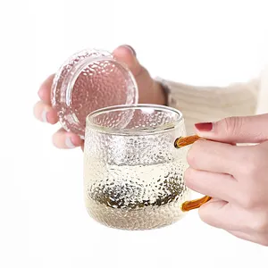 Creativo Chic Tazza di Vetro Lettera di Latte Succo di Acqua Tazza di Caffè di Cristallo Trasparente Tazze Manico Bicchieri Amanti Coppie Regali 320ML