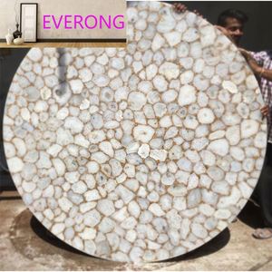 Dalles <span class=keywords><strong>de</strong></span> pierre <span class=keywords><strong>en</strong></span> agate blanche rétroéclairée à prix abordable pour la décoration murale intérieure - Product Image 4