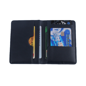 Porte-cartes de crédit en cuir pliable portable, multi-compartiments, pour le travail et les voyages - Product Image 1