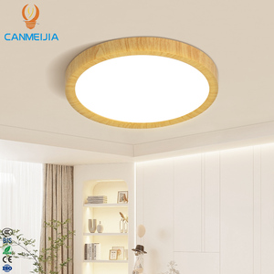 Plafonniers LED ultra-minces ronds à grain de <span class=keywords><strong>bois</strong></span> tricolore <span class=keywords><strong>avec</strong></span> code d'appel pour la maison - Product Image 1