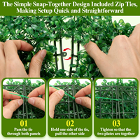 10PCS Panel Rumput Dinding Tanaman Buatan Pagar Hijau Tanaman dan Bunga Buatan untuk Dinding