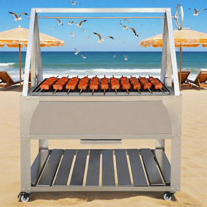 Parrilla de carbón de madera estilo Santa María Argentina moderna con asador Parrilla - Product Image 3