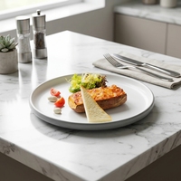 Service de vaisselle en porcelaine blanche de haute qualité, écologique, de qualité alimentaire, compatible micro-ondes, pour mariage, décoration de table, restaurant