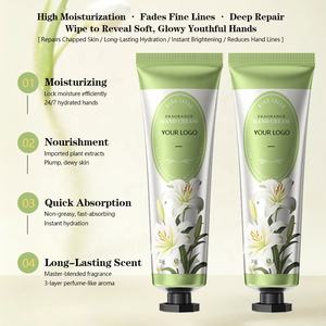 Crème pour les mains blanchissante parfumée <span class=keywords><strong>mini</strong></span> OEM Guangdong avec extrait <span class=keywords><strong>de</strong></span> lys, vitamine C 30g, collagène pour la correction des taches brunes, étiquette privée - Product Image 1