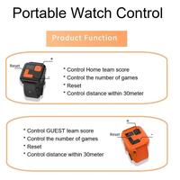 Compteur de points numérique LED rechargeable en aluminium Honghao avec affichage grand format pour padel, contrôle par montre, visibilité claire