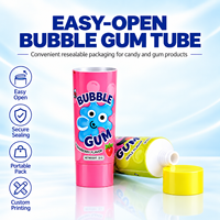 Tube d'emballage personnalisé pour chewing-gum, cylindre en aluminium et plastique avec bouchon à vis, impression UV, diamètre 12,7-35 mm