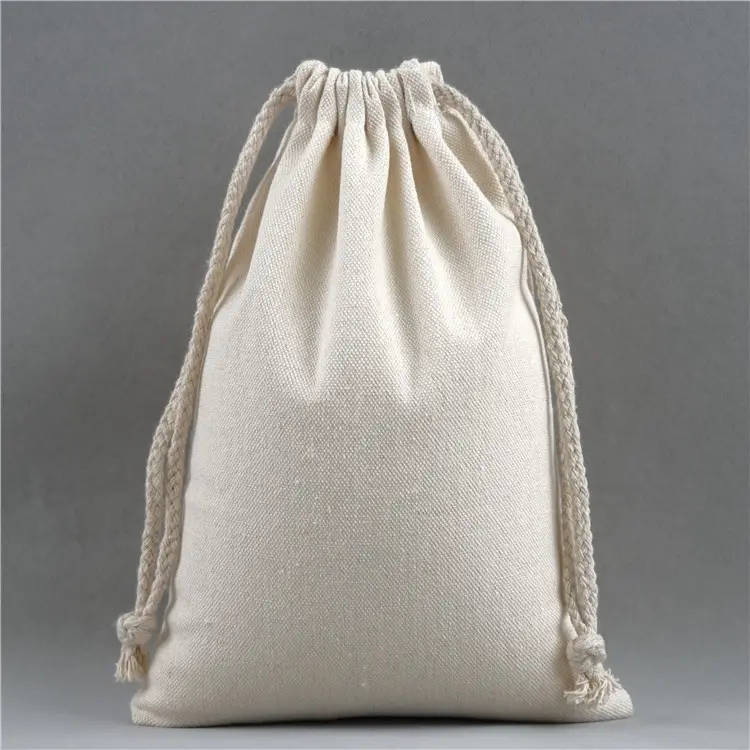 Sac de shopping en coton avec cordon de serrage en toile naturelle, nouveau design avec logo en soie personnalisé, sacs de jouets pour enfants