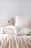 Parure de lit en coton pur imprimé rayé beige, taille Queen Double 87x95 pouces, 2 taies d'oreiller 20x30, ensemble de literie, vente en gros OEM