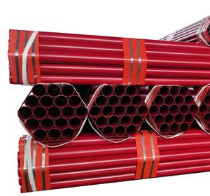 Tubos de acero al carbono ASTM de alta calidad ERW Extremos ranurados Tubo de fuego <span class=keywords><strong>Sch</strong></span> 10/<span class=keywords><strong>Sch</strong></span> <span class=keywords><strong>40</strong></span> 6m API para FM Color rojo Resina epoxi Recubierto en polvo - Product Image 5