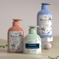 Runxuan 300ml Bouteille de shampooing et revitalisant vide 500ml Bouteille de lavage corporel 800ml Bouteille de savon pour les mains