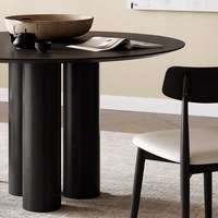 Table à manger ronde extensible moderne en bois de frêne massif, 2 places, pieds en fer, meubles pour petits appartements et hôtels