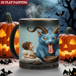 Curved Frosted Black <b>Ceramic</b> <b>Mug</b> 11oz Heat Activated Color Changing Magic Cup - Product Image 6