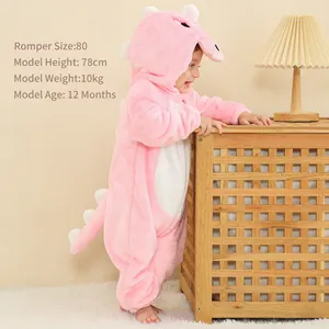 MICHLEY Vente chaude Personnalisé Flanelle Imprimé Bébé Pyjamas Filles Garçon Vêtements Flanelle Fermeture Éclair Mignon Animal Conception Bébé Barboteuses