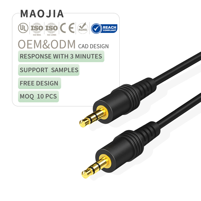 3.5mm AUX Cable Male to Male OFC Gold-Plated Stereo Audio Cable with Double Shielding Hi-Fi Car Auxiliary Cable Vehicle Audio
