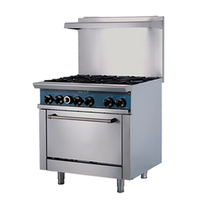 Cuisine commerciale gamme de gaz à 6 brûleurs gamme de four cuisinière avec four