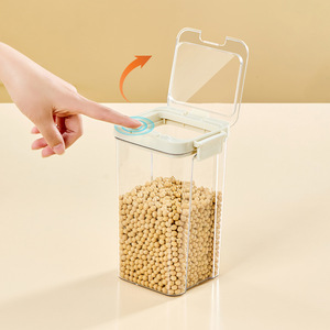 Chunzao Transparent Press Type Sealing <b>Container</b> Rectangle Food Grade Large Capacity <b>Kitchen</b> Grain <b>Storage</b> <b>Container</b> With Clip - Product Image 2
