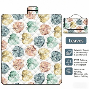 เสื่อปิกนิกแบบหนา กันน้ำ ผ้าห่มชายหาด เสื่อสำหรับตั้งแคมป์ เสื่อสนามหญ้า เสื่อปูพื้นสำหรับตั้งแคมป์กลางแจ้ง แผ่นรองนอน - Product Image 1