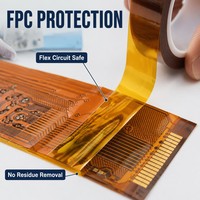 Cinta Acrílica de Poliimida Kapton de Alta Temperatura, Sensible a la Presión, de una Sola Cara, 0.1mm de Grosor, Aislamiento para Electrónica