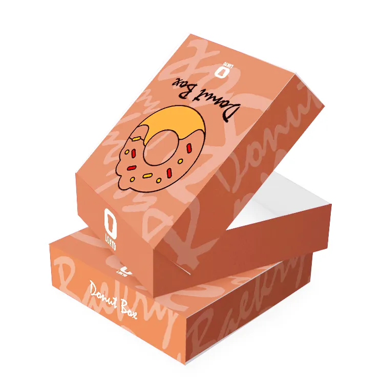 Lokyo กล่องใส่ของขวัญเค้กช็อคโกแลตแบบละเอียดกล่องใส่เบเกอรี่สีชมพูกล่องโดนัทกระดาษ1ชิ้น