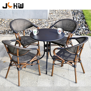Moderno ristorante terrazza mobili in Rattan alluminio francese bistrot tavolo <span class=keywords><strong>da</strong></span> pranzo e <span class=keywords><strong>sedie</strong></span> <span class=keywords><strong>da</strong></span> <span class=keywords><strong>giardino</strong></span> all'aperto sedia - Product Image 2