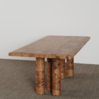 Vente directe d'usine, table à manger en bois massif de style français vintage, design rectangulaire, personnalisable