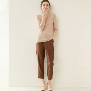 Vêtements personnalisés Mode décontractée Mongolie moderne Col roulé <span class=keywords><strong>Grosse</strong></span> <span class=keywords><strong>maille</strong></span> Vente en gros Pull en <span class=keywords><strong>laine</strong></span> et cachemire pour femmes - Product Image 5