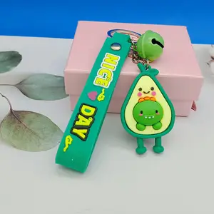 Creative avocado key chain PVC silicone doll pendant Video game city doll machine small gifts Kindergarten gifts