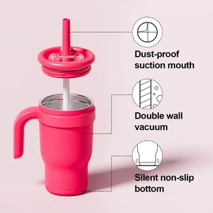 Vaso Térmico Personalizado de Acero Inoxidable de 14oz para Niños con Asa, Tapa y Popote, Antiderrames, Aislado, para Regalo Escolar con Logo, Venta al por Mayor - Product Image 5