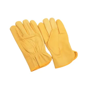 GLOVEMAN Custom Men Driving Oil Resistant Industrial Construction Household Safety Work Cowhide Leather Tig Welding Hand Gloves