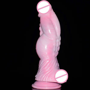 ของเล่นทางเพศ FAAK YOCY-287 ทำจากซิลิโคนเนื้อนุ่ม รูปทรงอวัยวะเพศชายมนุษย์ต่างดาว/สัตว์/สัตว์ประหลาด ดีไซน์แปลกตา สีชมพู สำหรับผู้หญิง - Product Image 1