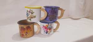 Floral <b>Enamel</b> Camping <b>Mug</b> Wooden Handle Coffee Tea Cup With Lid Outdoor Travel Drinkware - Product Image 6