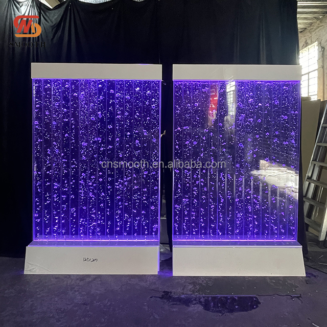 SMOOTH Wedding Decor Swirl Water Features Wall Led Water Bubble Panel Waterfall Wall Backdrop with Light
