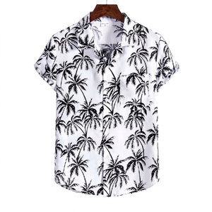 Chemise Aloha personnalisée pour homme – Motif floral tropical hawaïen – Idéale pour les vacances d'été – Tissu sergé respirant – Col montant - Product Image 1