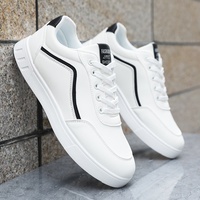Chaussures de sport décontractées pour hommes, respirantes, en mesh, solides, blanches, populaires, chaussures de mode pour étudiants