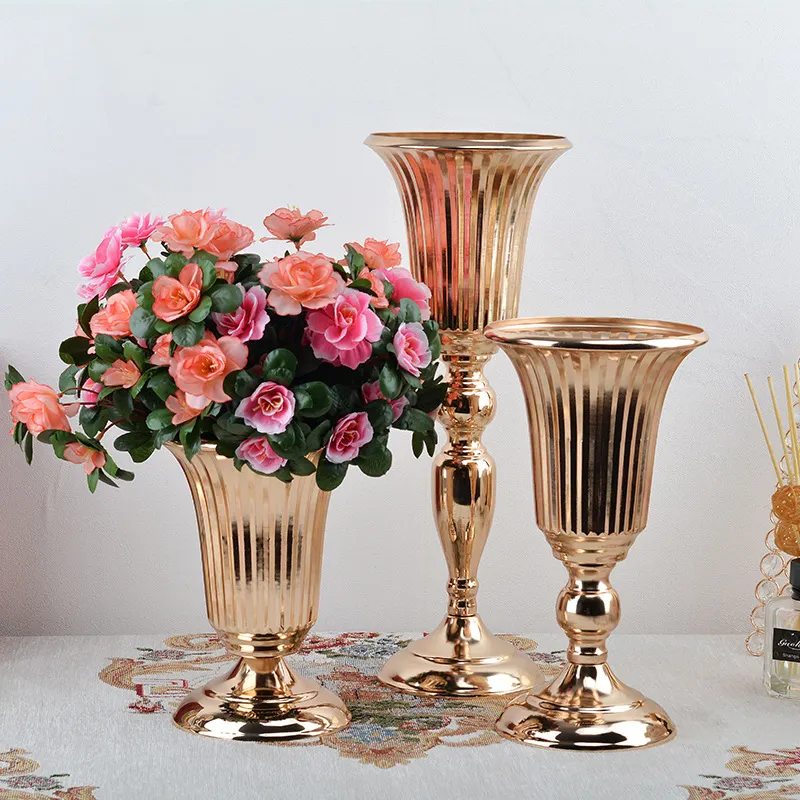 7,5 polegadas, Wedinng Party Home Decoração Pequeno Ouro Metal Vaso Mesa Centerpiece Para Arranjos De Flores