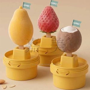 KARMAY Mango Ice Cream Container Clear Dome <b>Lid</b> Yellow Cylinder Recyclable Packaging Food Display <b>Box</b> - Product Image 4