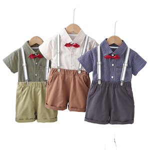 Costume d'été pour enfants Boys 2025 nouveau <span class=keywords><strong>short</strong></span> à manches courtes <span class=keywords><strong>avec</strong></span> bretelles petit costume mode - Product Image 1